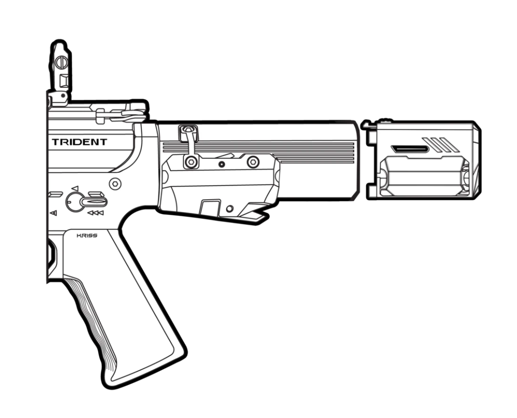 Airtech Studios Krytac TRIDENT MK-II M PDW: BEU™ Battery Extension Unit