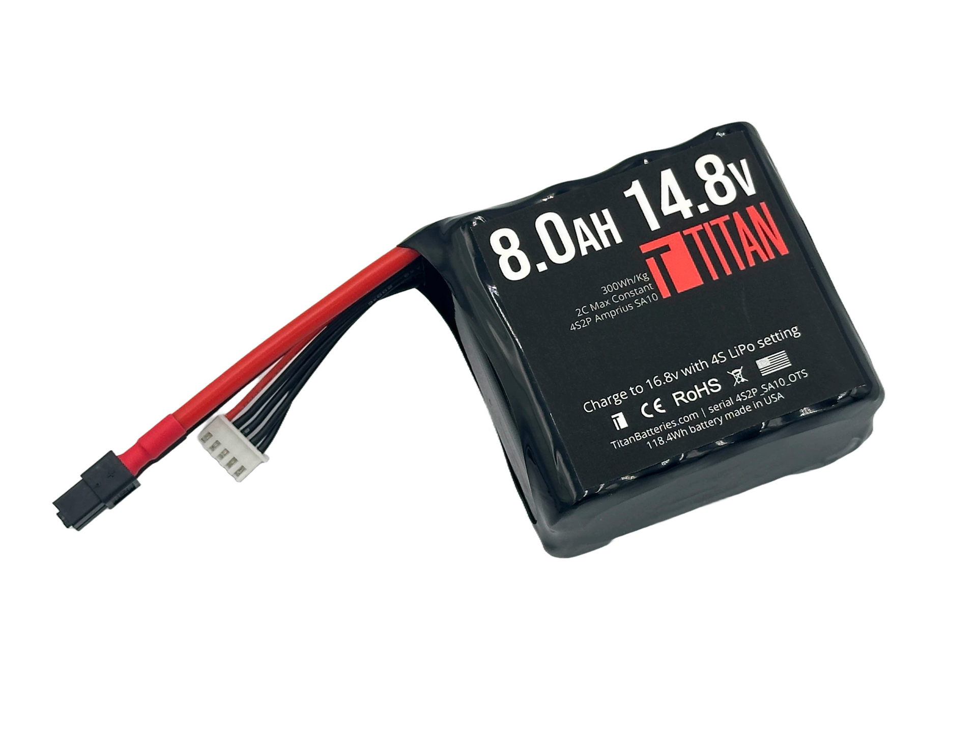 4S 14.8v 8.0Ah Battery using SA10 cell – Titan Power USA