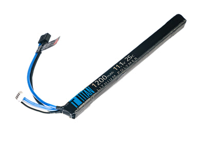 Titan LiPo 1200mAh 11.1v 25C AK Style Stick T-Plug (Deans)