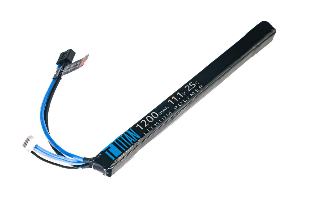 Titan LiPo 1200mAh 11.1v 25C AK Style Stick T-Plug (Deans)- Dealer - 2244