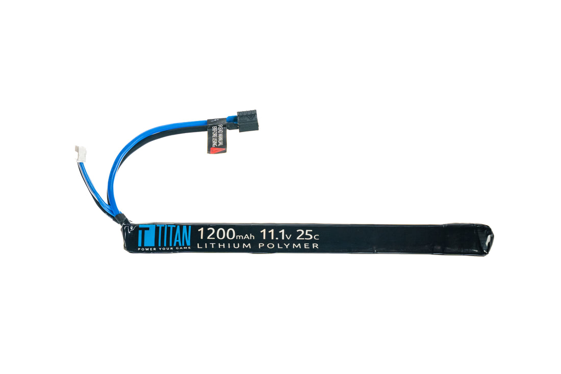 Titan LiPo 1200mAh 11.1v 25C AK Style Stick T-Plug (Deans)- Dealer - 2244