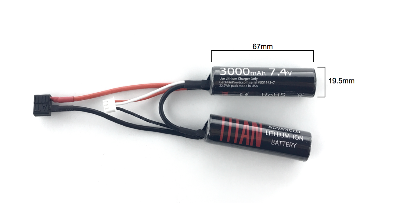 Titan 3000mAh 7.4v Nunchuck T-Plug (Deans)